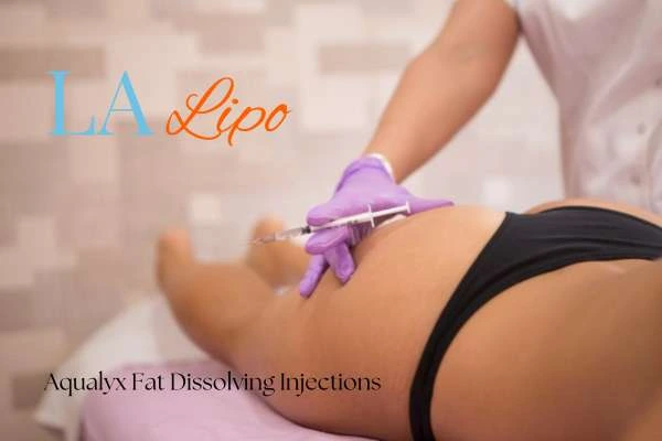 Woman having fat dissolving injections Grimsby on thighs