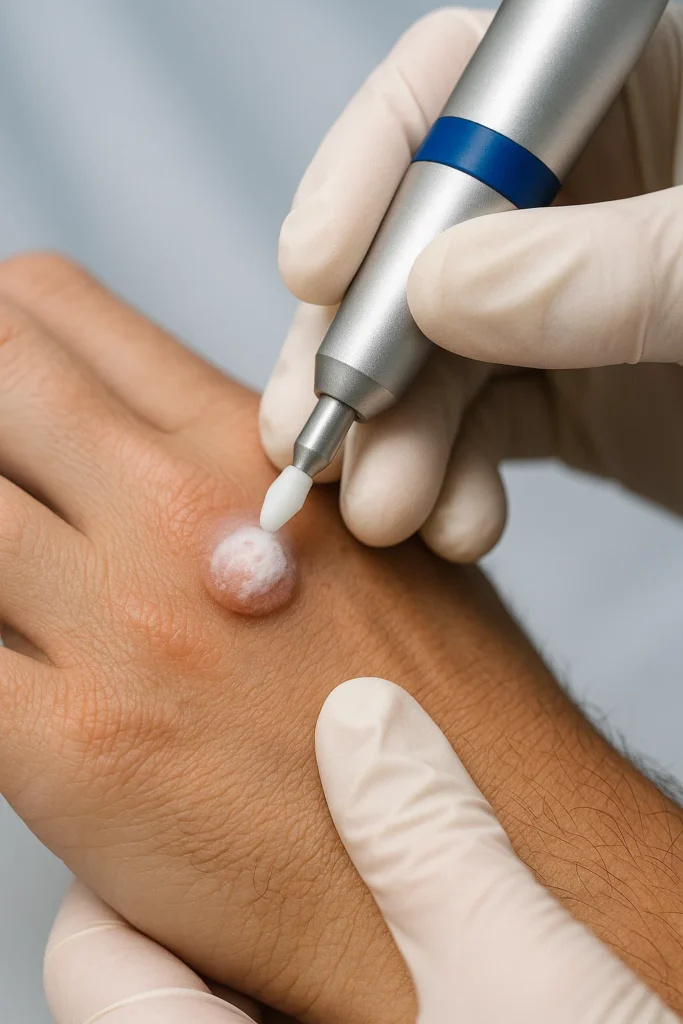 example of wart removal Grimsby using cryopen