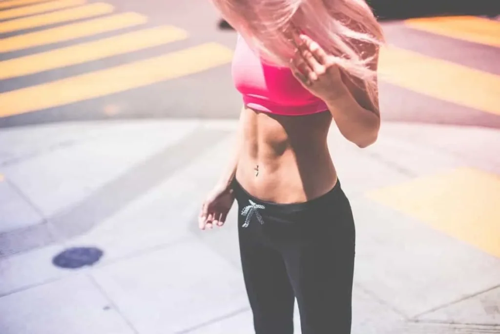 Woman with toned stomach after LA-EMS Body Sculpting Treatment Grimsby 